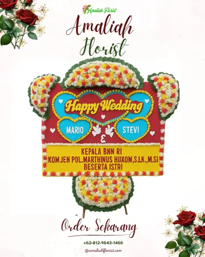 Karangan Papan Bunga Pernikahan di Mukapayung